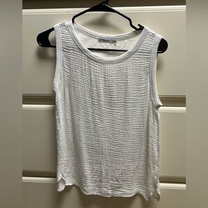 Red Haute White Ribbed Sleeveless Tank Top